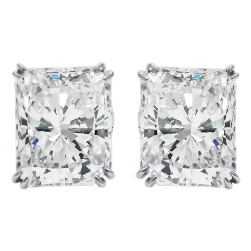 5.39Ct+ EMERALD Bridge Open Gallery Double Prongs Setting Emerald Cut VVS1